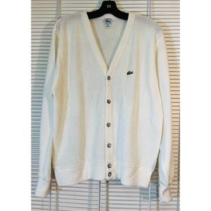 RARE IZOD Tennis Cardigan, Men's, Off-White, Vintage 80s, Excellent Condition